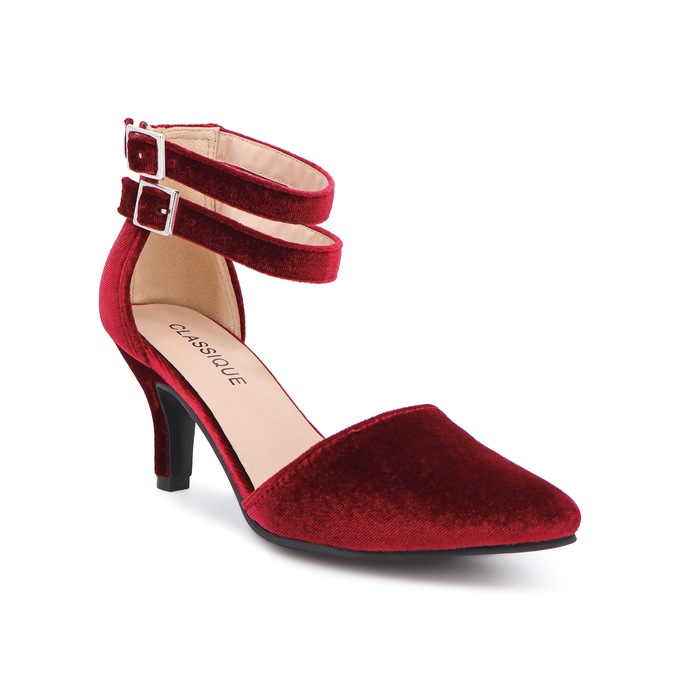 Classique Velvet Camlo Ankle Strap Pump, , large