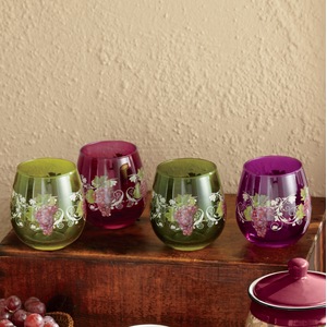 Assorted Grape Vineyard Stemless Drinkware Set, , large