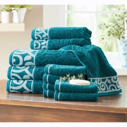 12-Piece Serene Scroll Towel Set, , large