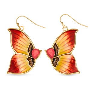 Enamel Butterfly Earrings, , large