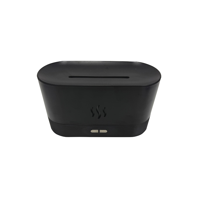 Aromatherapy Flame-Effect Diffuser with Color-Changing LEDS and Essential Oils, Black, large