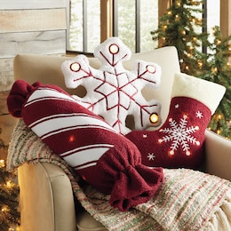 Shaped Lit Christmas Pillow, , large