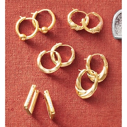 10K Gold Nano Diamond Resin Hoops, , large