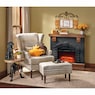 Black Faux-Brick Fireplace, , large
