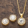 Gemstone/Diamond Shapes Necklace & Earring Set, , large