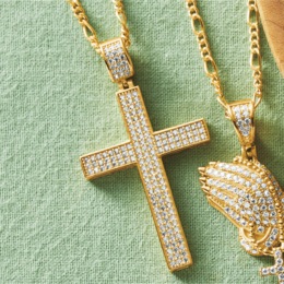 Men&#39;s Cubic Zirconia Cross Pendant , , large