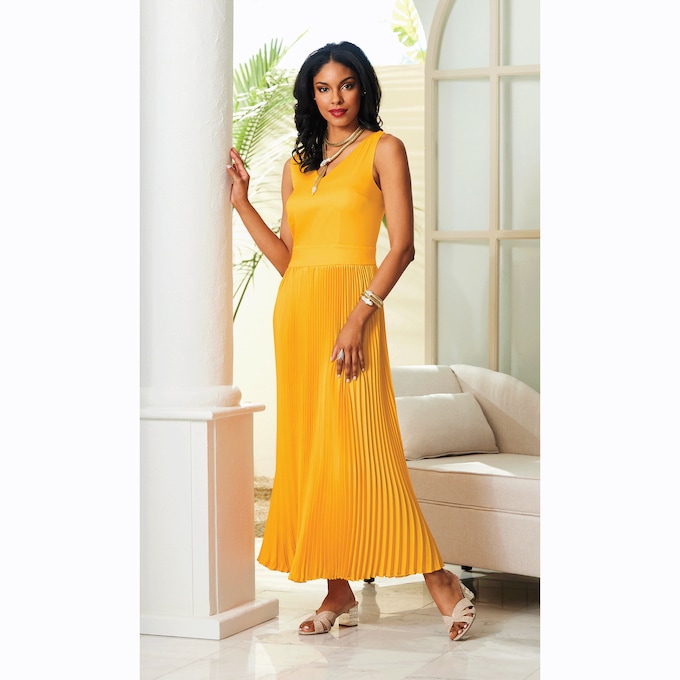 Alegria Pleated Maxi Dress | Seventh Avenue
