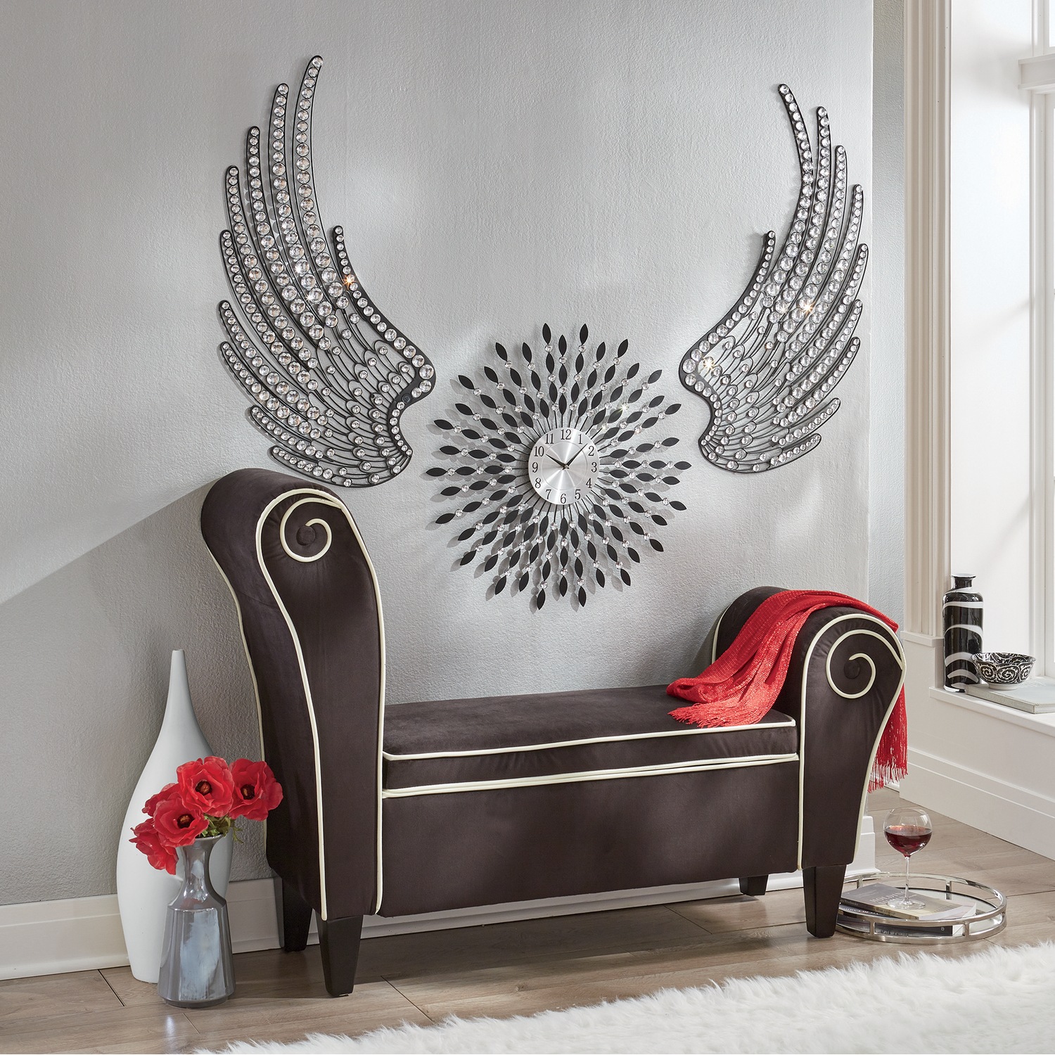 Set Of 2 Jeweled Wings Wall Decor Seventh Avenue