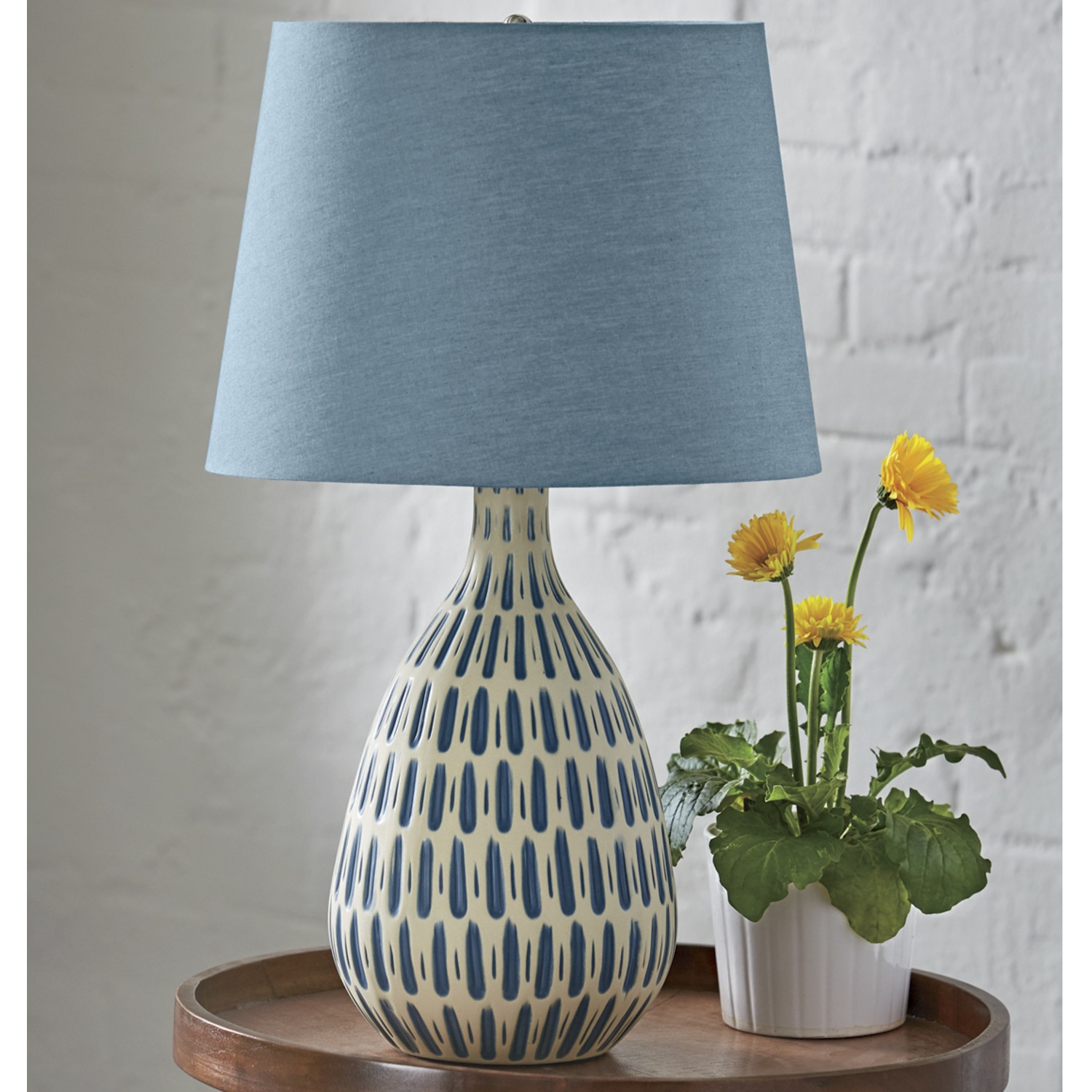 Denim Shade Table Lamp Seventh Avenue