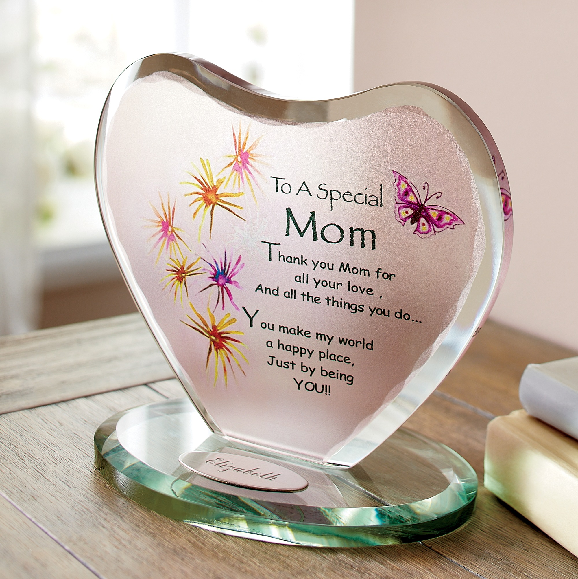 To A Special Mom Glass Heart, , large