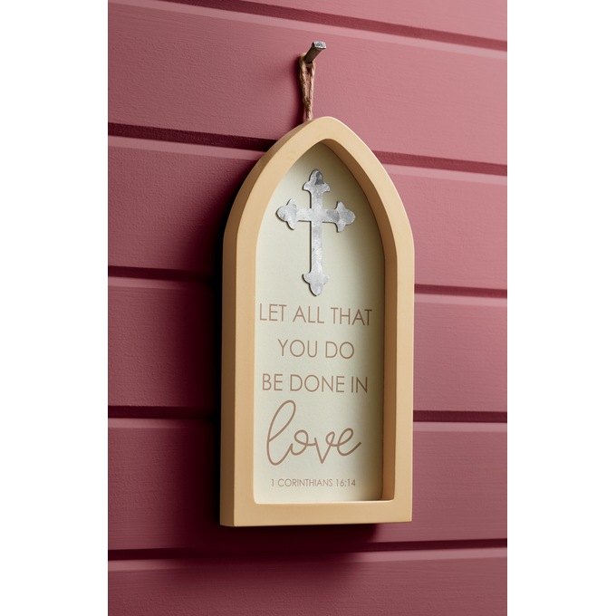 Done in Love Cross Wall Hanging, , large