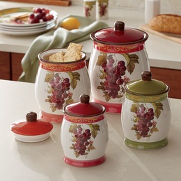4-Piece Concord Grape Canister Set, , large