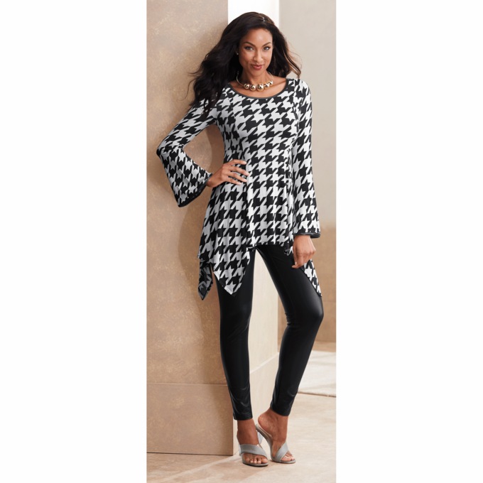 Luna Sharkbite Tunic, Black White, large