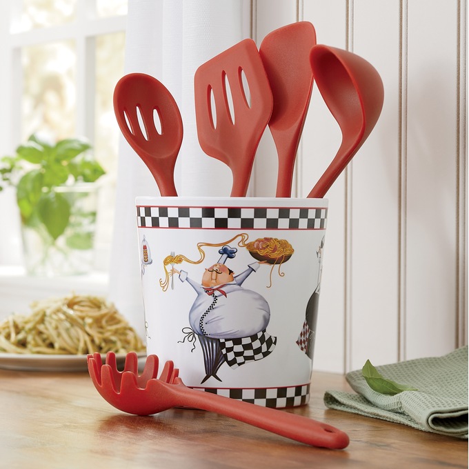 Chef Crock with 5Piece Kitchen Tool Set Seventh Avenue