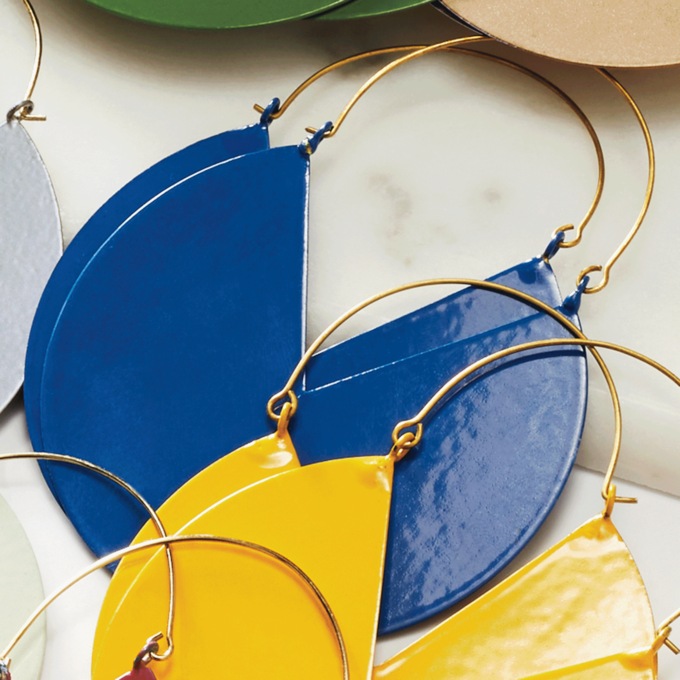 Color Fan Earrings, , large