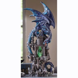 Lit Statement Dragon with Geode, , large