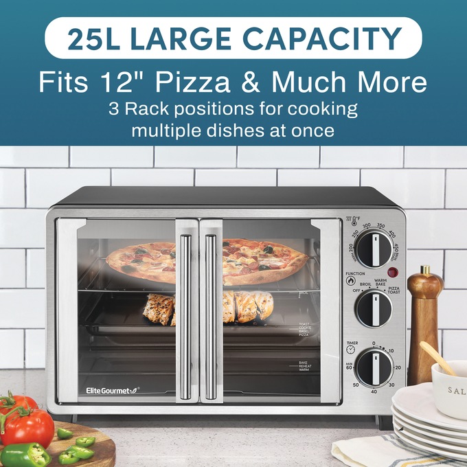 Elite Gourmet Double French Door Toaster Oven, , large