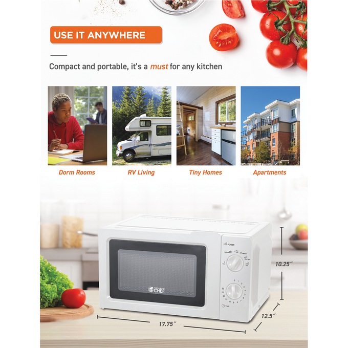 Commercial Chef 0.6 cu. ft. Microwave, , large