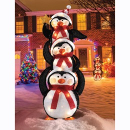 Lit Stacked Penguins, , large