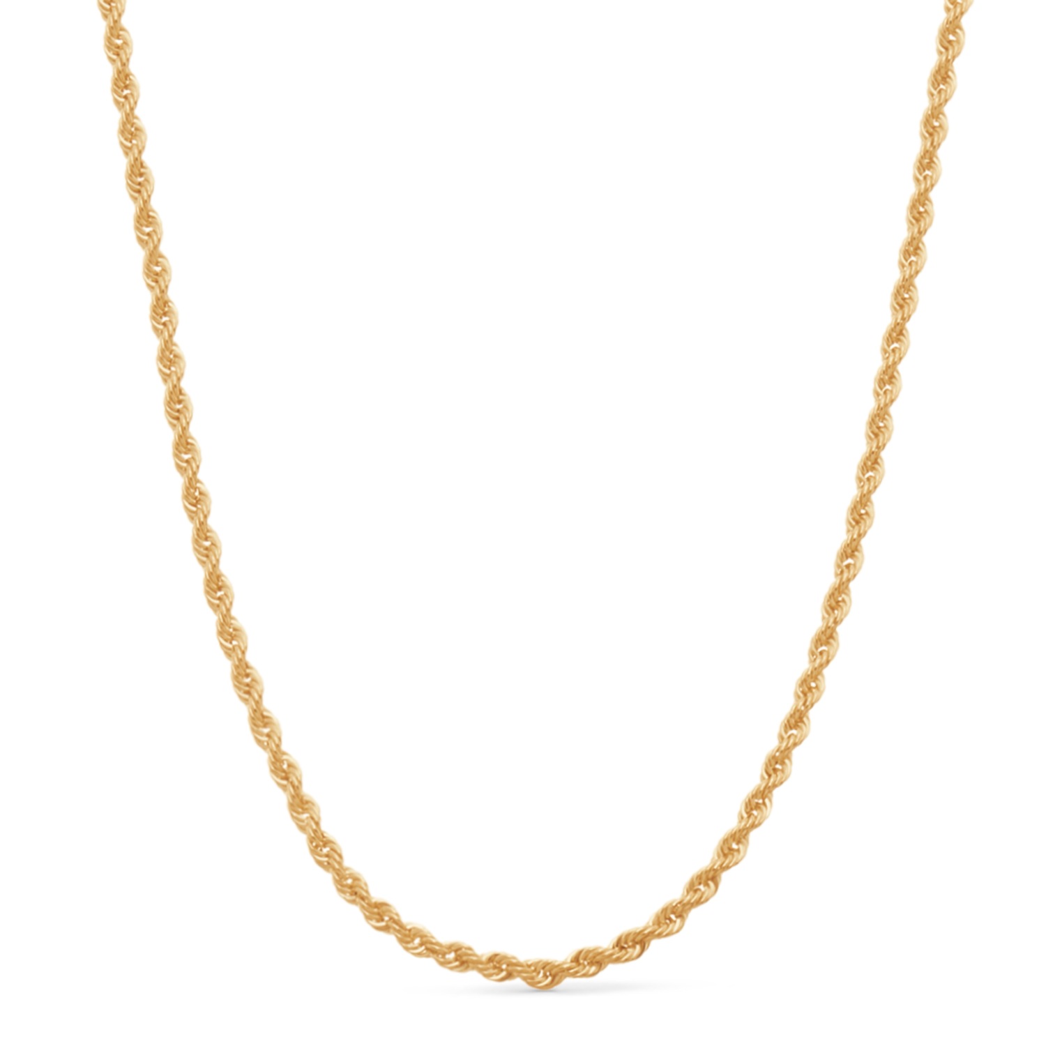 Gold 2.1mm Rope Chain Necklace | Seventh Avenue