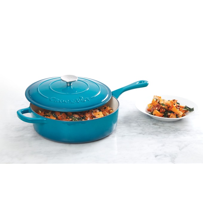 Crock Pot Artisan 3.5-qt. Enameled Cast Iron Deep Sauté Pan with Lid, , large