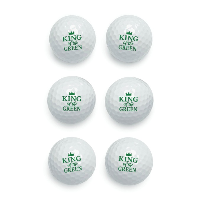 Set of 6 Personalized King of the Green Golf Balls, , large