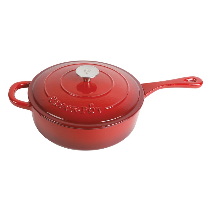 Crock Pot Artisan 3.5-qt. Enameled Cast Iron Deep Sauté Pan with Lid, , large