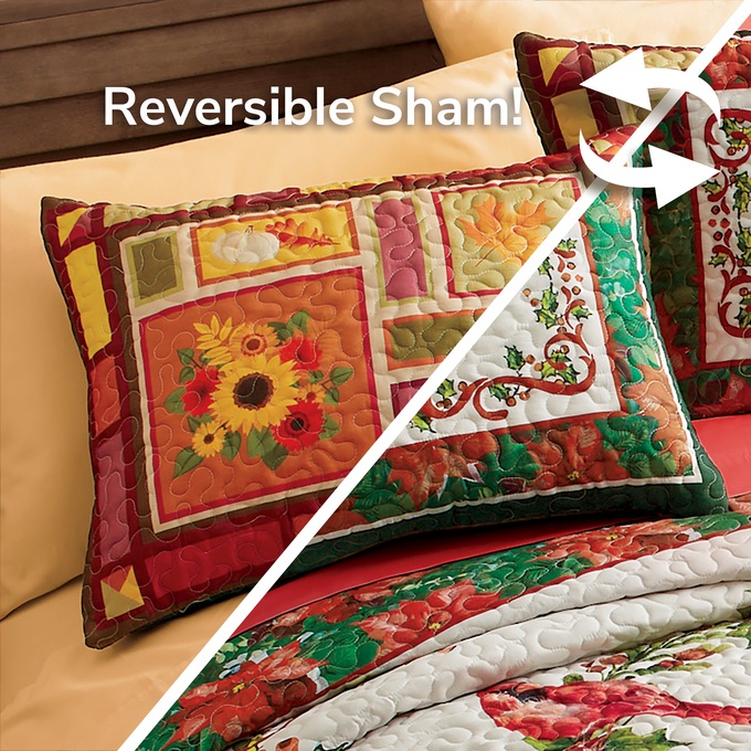 Reversible Holiday Sham, Multi, large