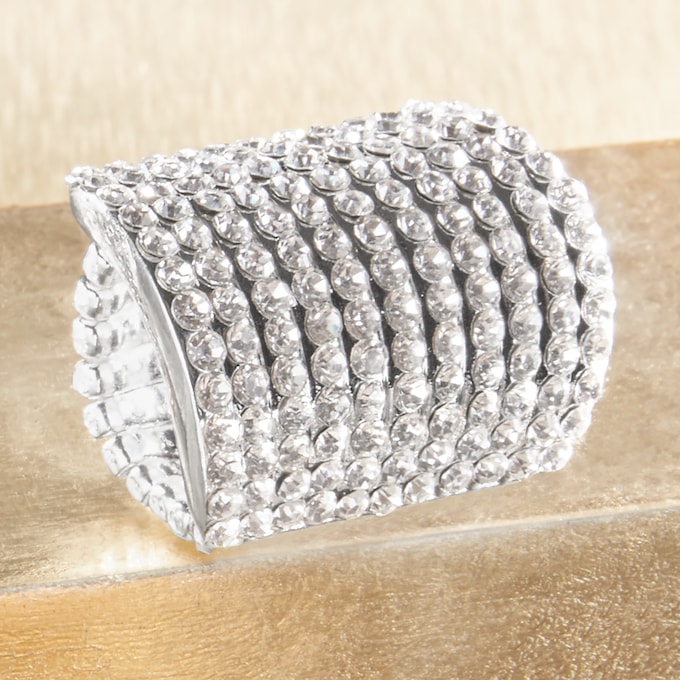 Jeweled Stretch-Band Ring, , large
