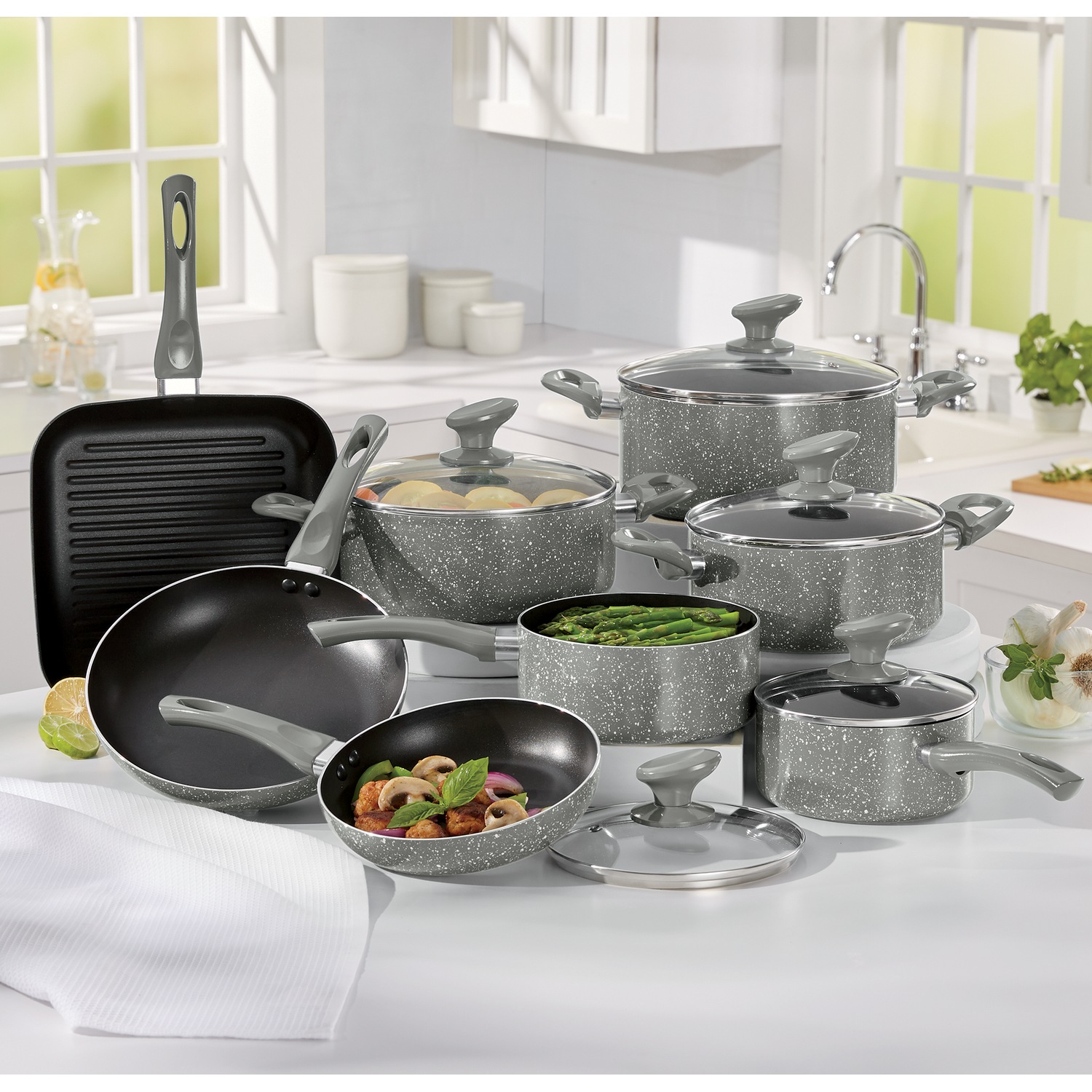 13Piece Granite Aluminum Cookware Set Seventh Avenue