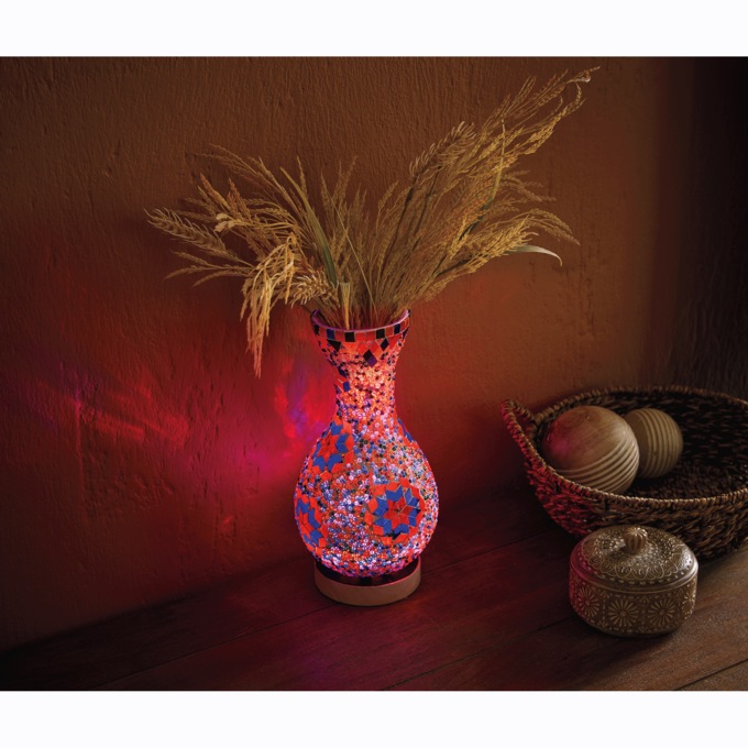 Lit Moroccan Vase, , large