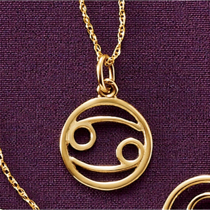 10K Gold Zodiac Pendant, , large