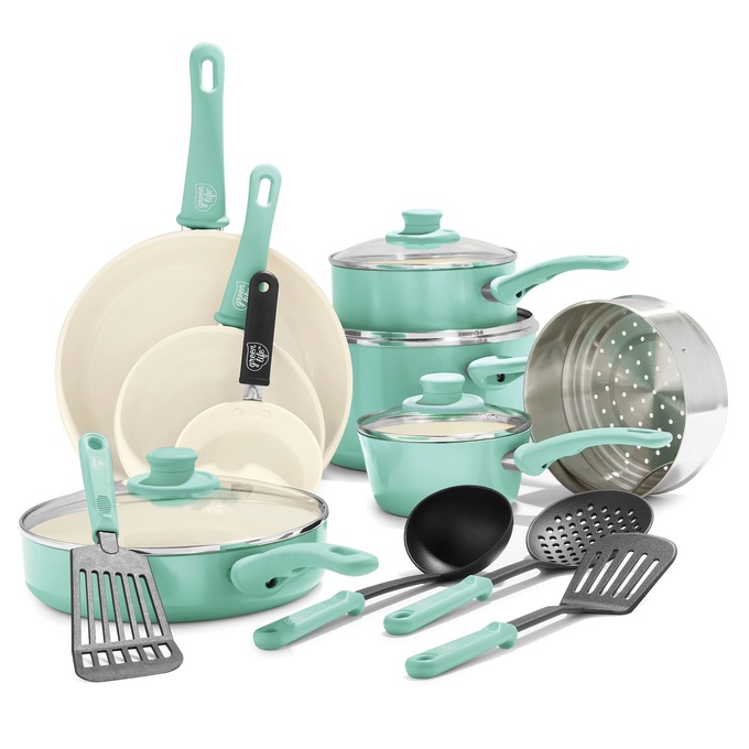 GreenLife 16-Piece Soft-Grip Cookware Set, , large