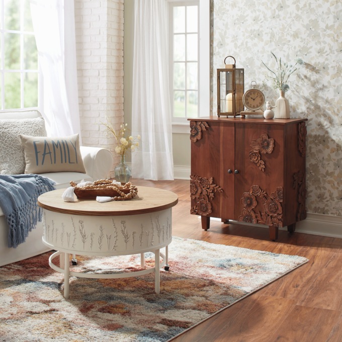 Flower Garden Expandable Coffee Table, , large