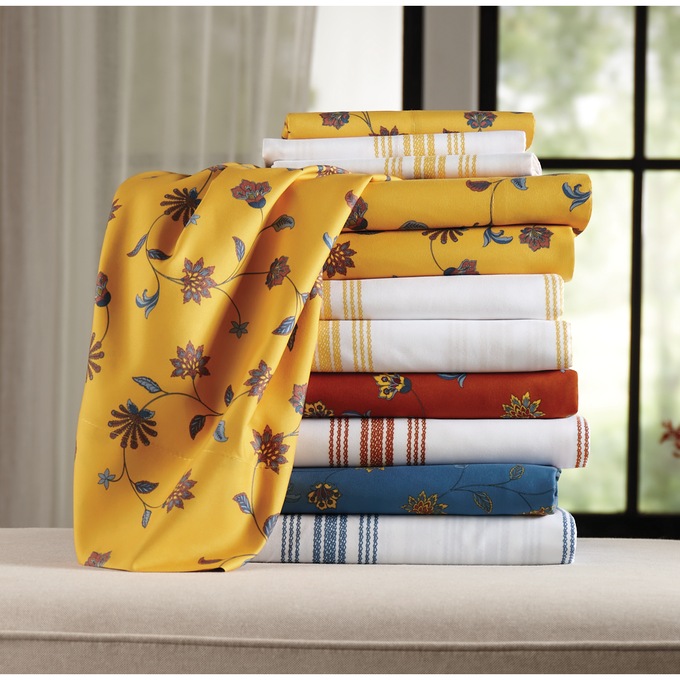 Jacobean Print 2-Pack Microfiber Sheet Set, , large