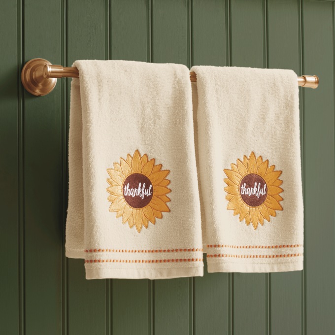 Thankful 2-Piece Hand Towel Set, Multi, large
