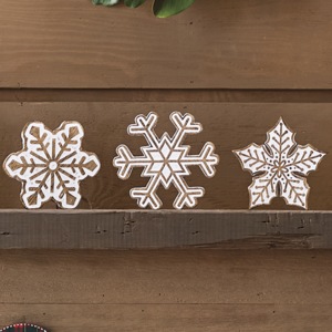 Set of 3 Carved-Wood Seasonal D&eacute;cor, , large