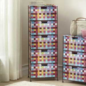 Pretty Pixels 5-Drawer Woven Organizing Bin, , large