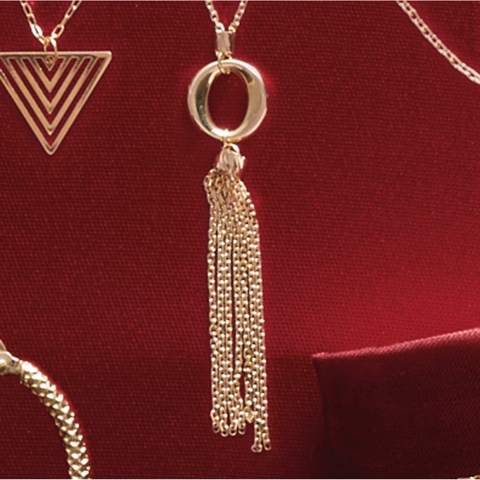 10K Gold Tassel Pendant, , large