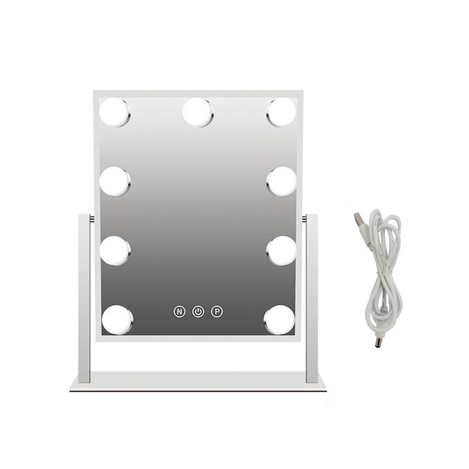 LED Vanity Makeup Mirror with Adjustable Light Temperature Settings, White, large