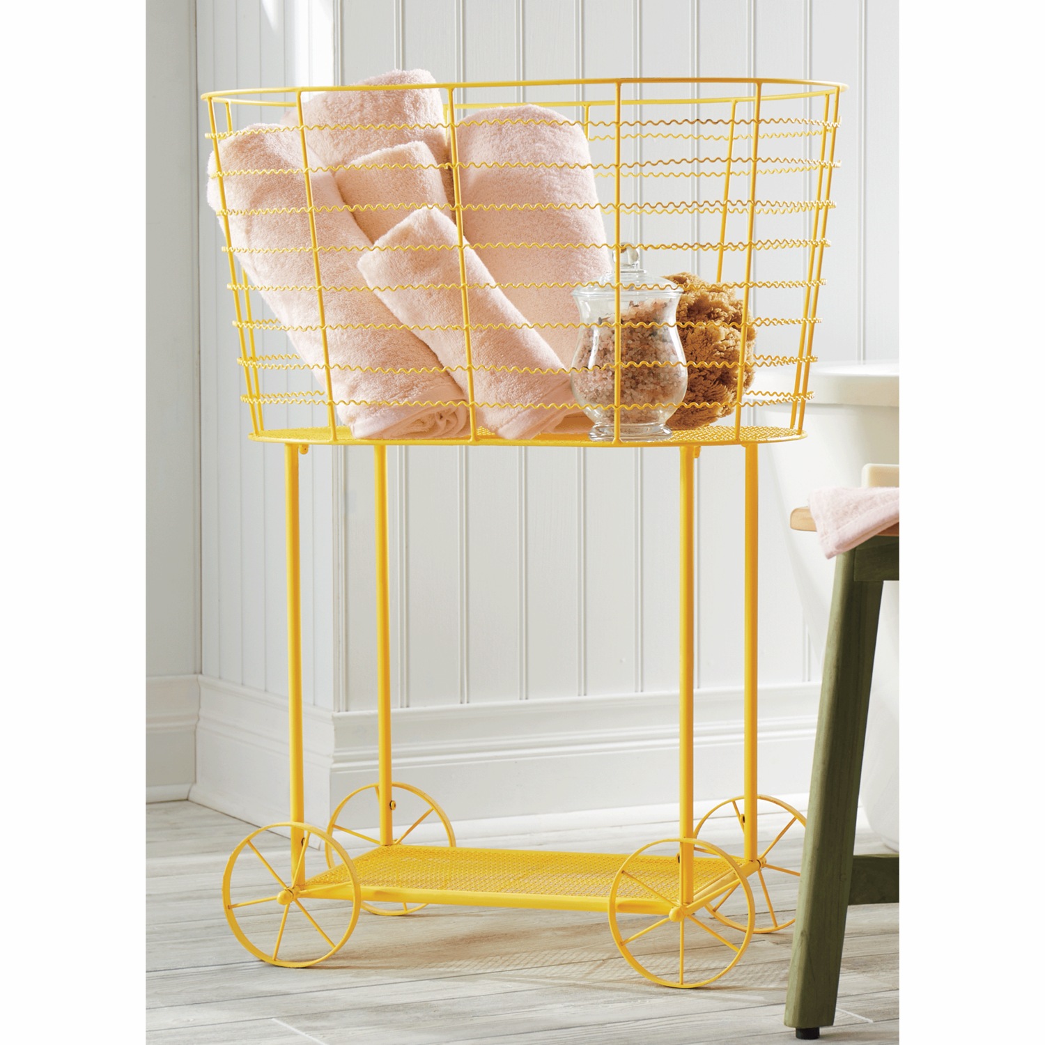 Vintage Rolling Laundry Cart Seventh Avenue