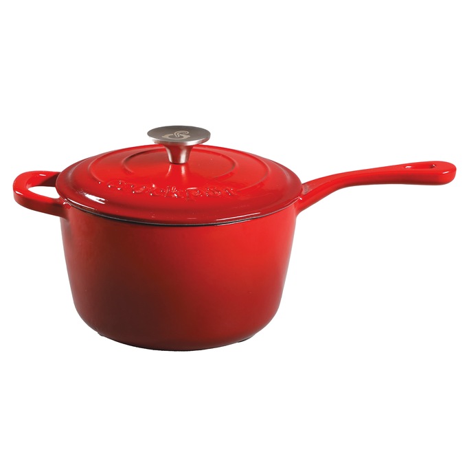 Crock Pot Artisan 3-qt. Enameled Cast Iron Saucepan with Lid, , large