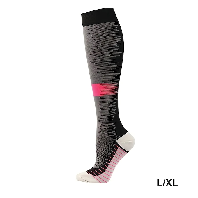 3-Pack Gradient Stripe Compression Socks, , large