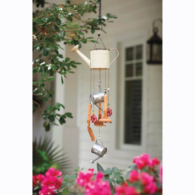 Gardening Time Wind Chime, Cream, large