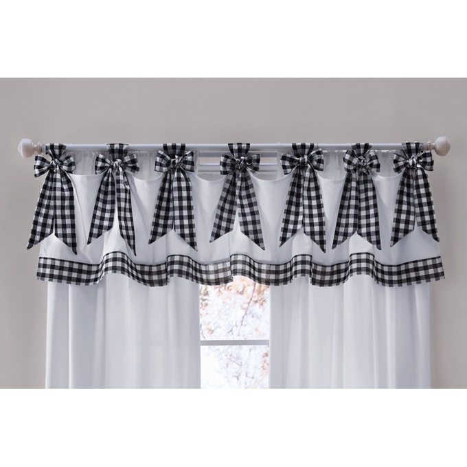 Gingham Bow Window Valance, , large