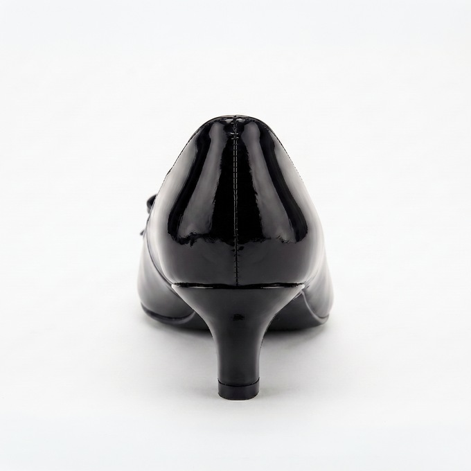 Midnight Velvet Cutout Bow Kitten Heel, Black Patent, large