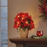 Lit Faux Poinsettia Plant In Pot, , large