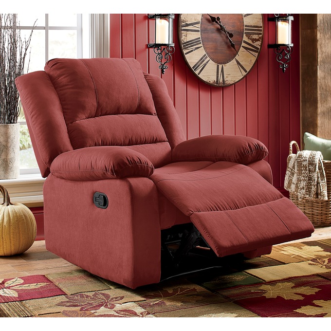 Microfiber Overstuffed Recliner, , large