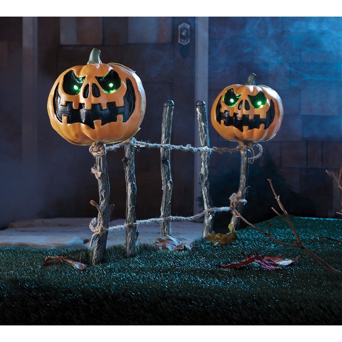 Jack-O'-Lantern Fence Stakes, , large