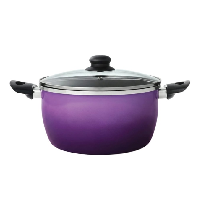 Gradient 10-Piece Aluminum Cookware Set, Purple, large